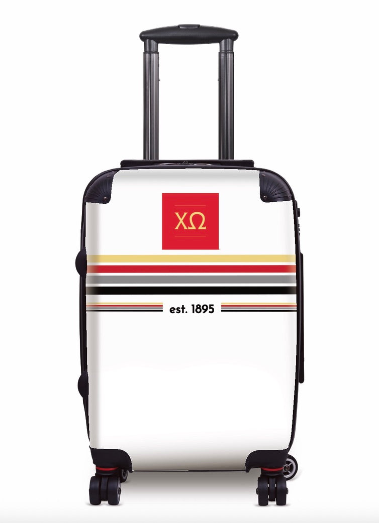 Chi Omega Carry-on Suitcase - Preppy Stripes Suitcases