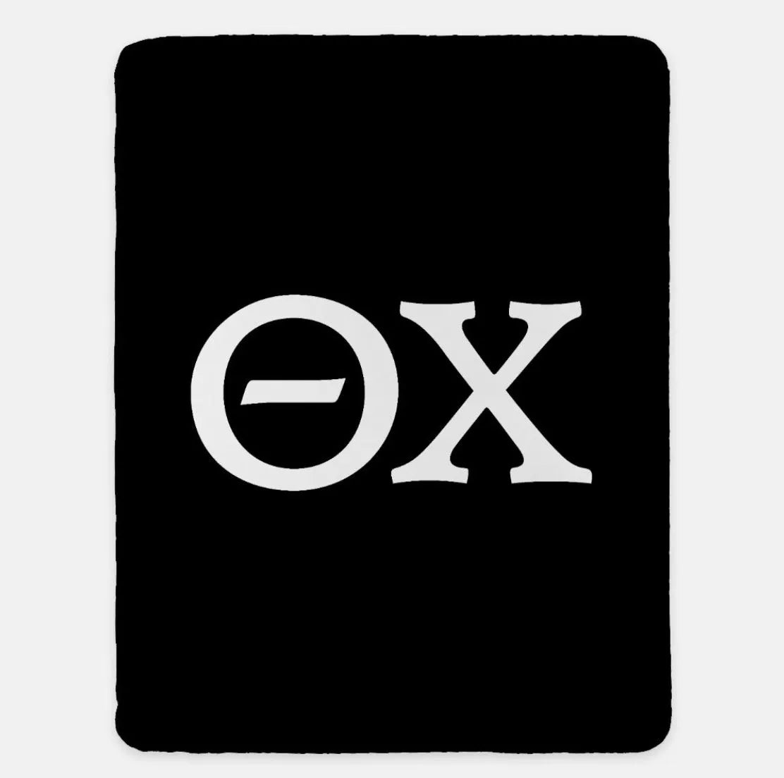 Theta Chi XL 60x80 Sherpa Throw Blanket - Greek Letters Black Throw Blankets