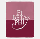 Pi Beta Phi XL 60x80 Sherpa Throw Blanket - Wine Color Block Throw Blankets