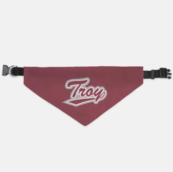 Troy Pet Bandana - Cardinal Script Large Pet Bandanas