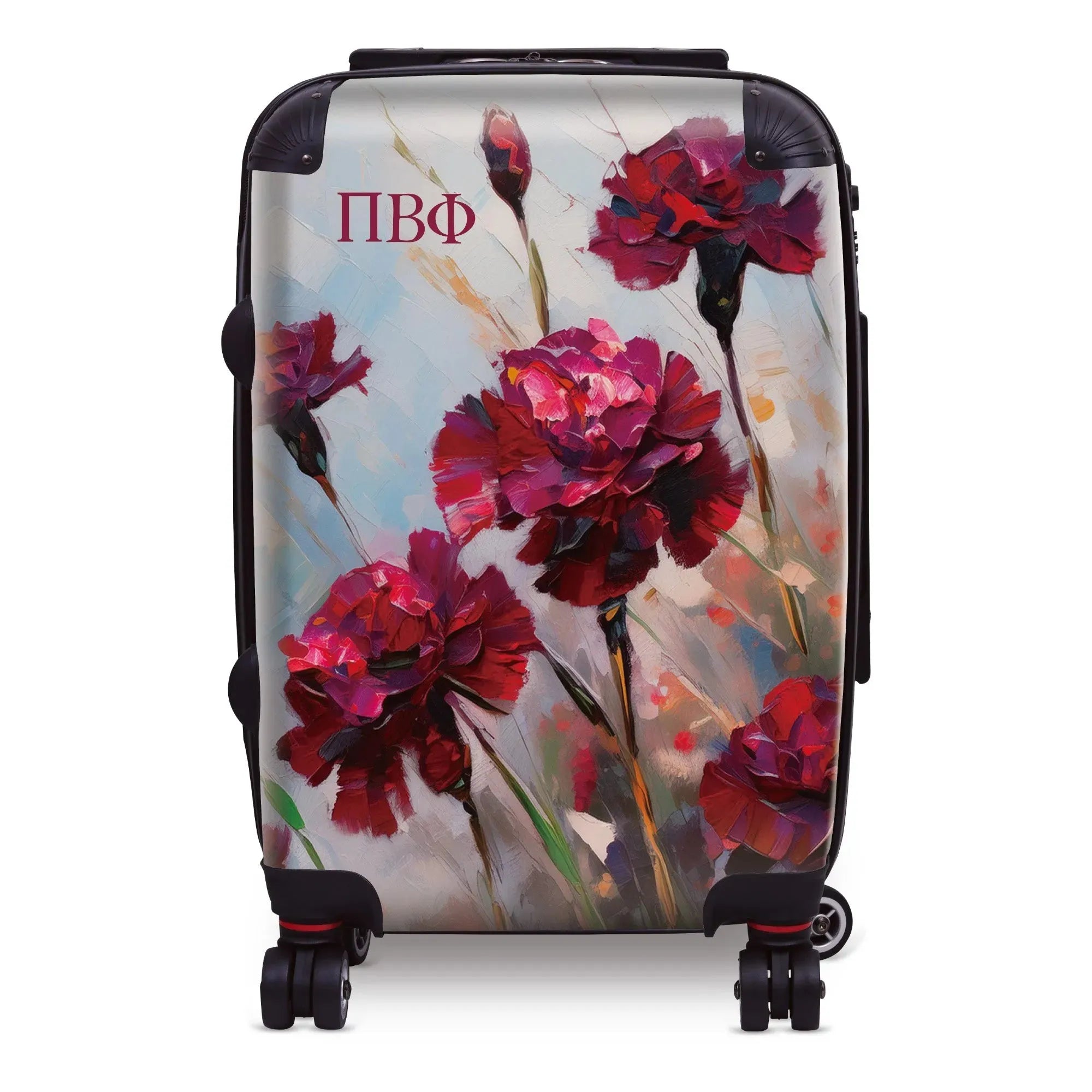 Pi Beta Phi Carry-on Suitcase - Bold Carnations Suitcases