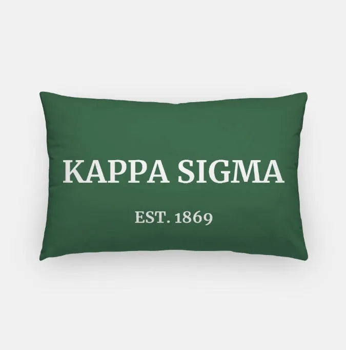 Kappa Sigma 1869 Lumbar Pillow Cover Green Pillow Covers