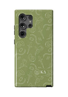 Kappa Delta Samsung Galaxy 24, 23 Mobile Phone Case - Olive Icons Gloss Mobile Phone Cases