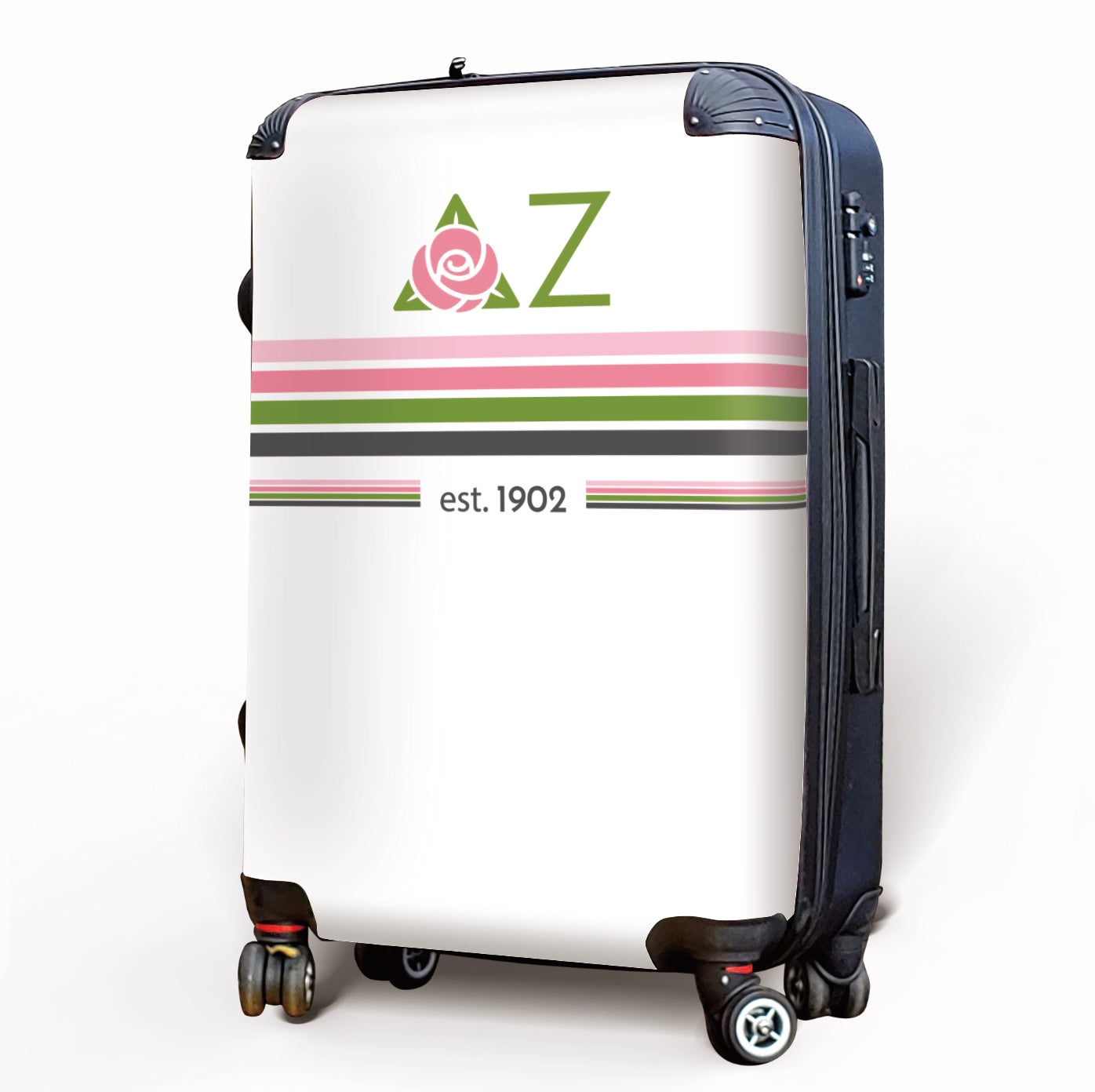 Delta Zeta Carry-on Suitcase Luggage - Preppy Stripes Suitcases