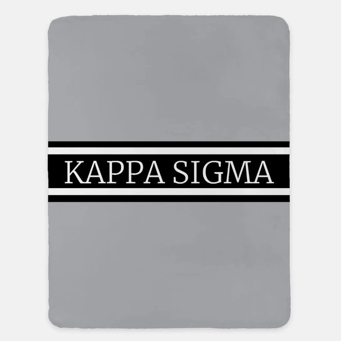 Kappa Sigma XL 60x80 Blanket - Traditional Center Band Gray Throw Blankets