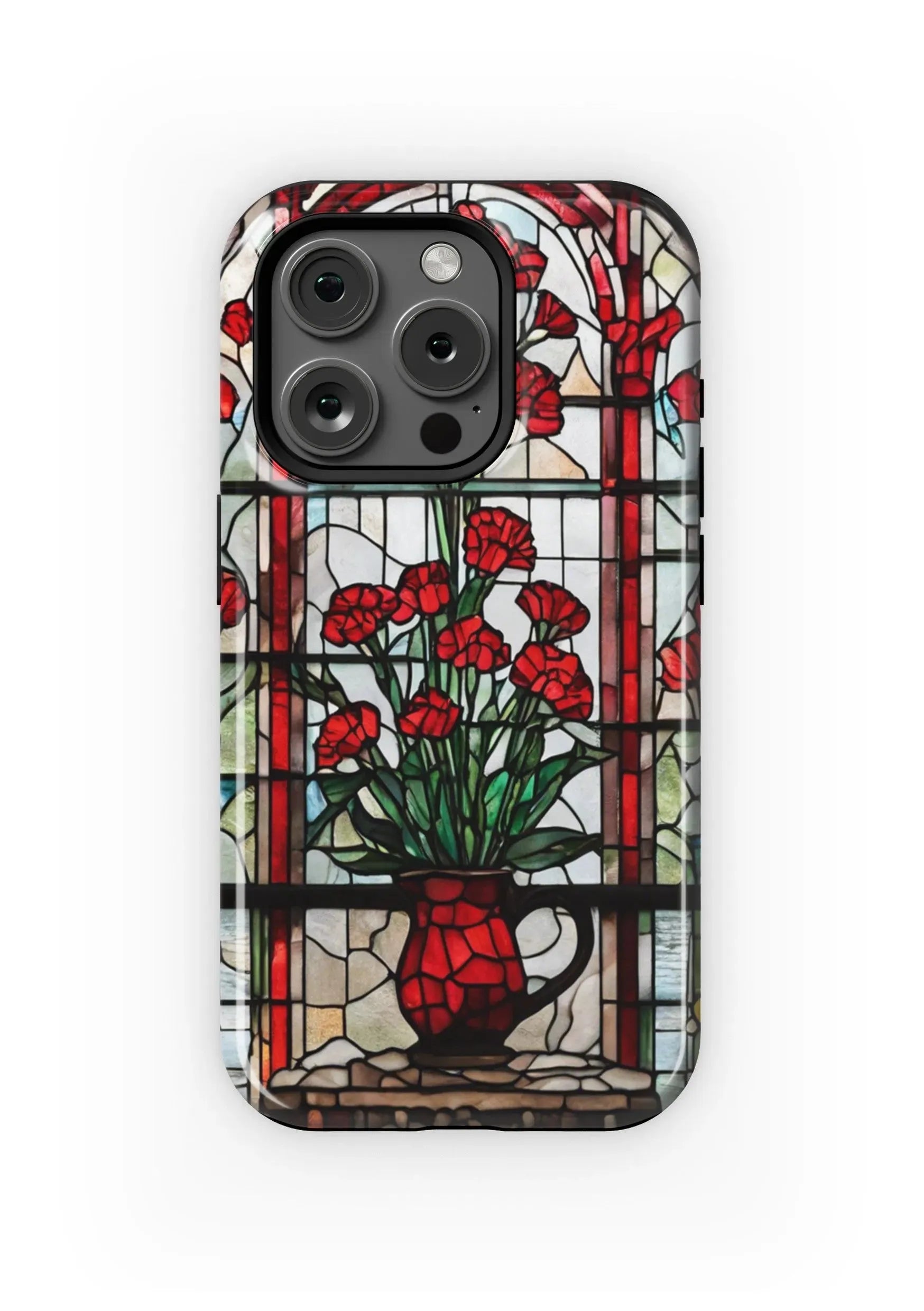 Alpha Chi Omega iPhone 16, 15, 14 Mobile Phone Case - Stained Glass Gloss Mobile Phone Cases