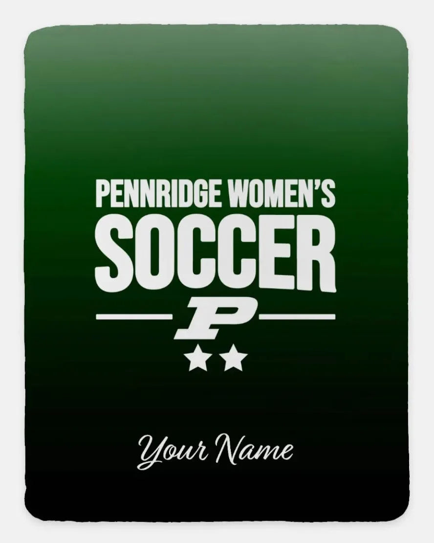Pennridge Women's Soccer XL 60x80 Sherpa Blanket - Gradient Personalized Throw Blankets