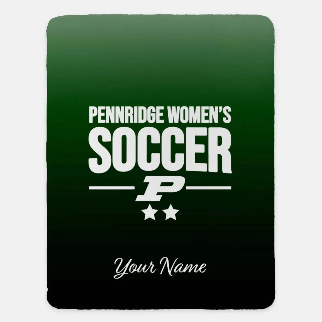 Pennridge Women's Soccer XL 60x80 Sherpa Blanket - Gradient Personalized Throw Blankets