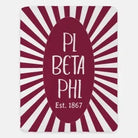 Pi Phi XL 60x80 Sherpa Throw Blanket - Wine Starburst Throw Blankets