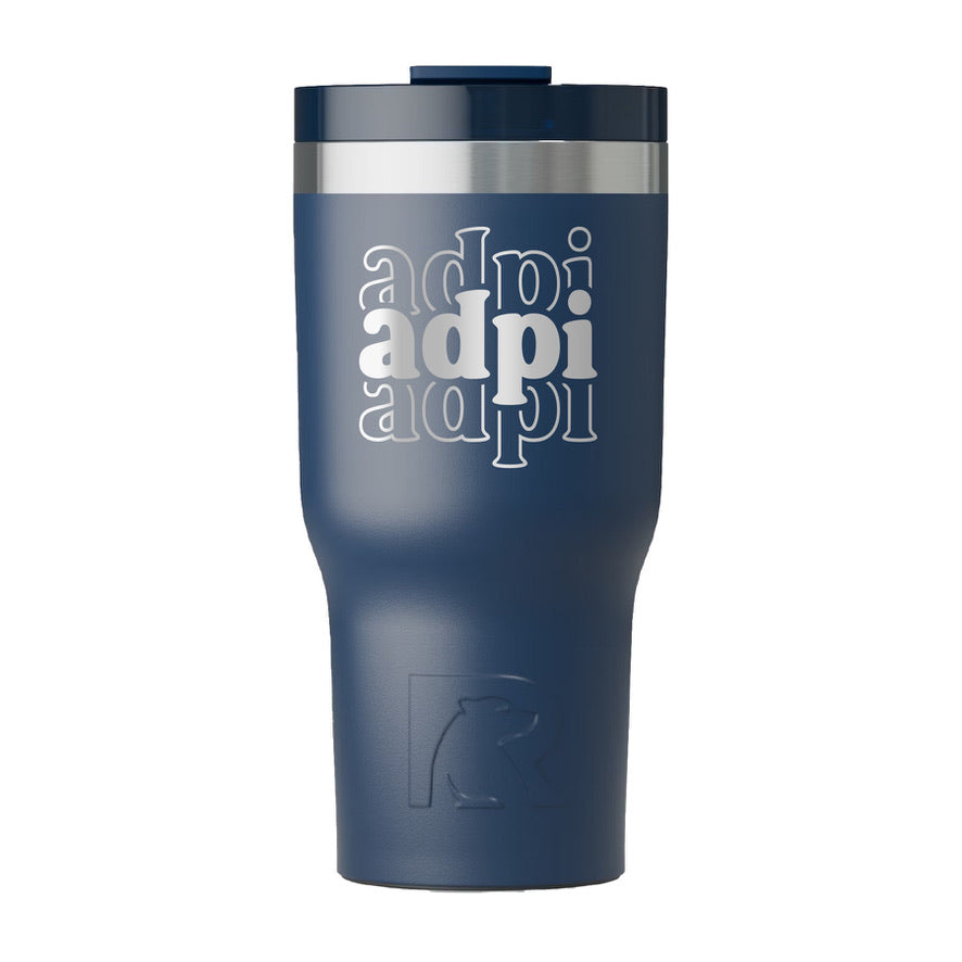 Alpha Delta Pi RTIC 20 oz Essential Ceramic Lined Tumbler - Stacked Letters
