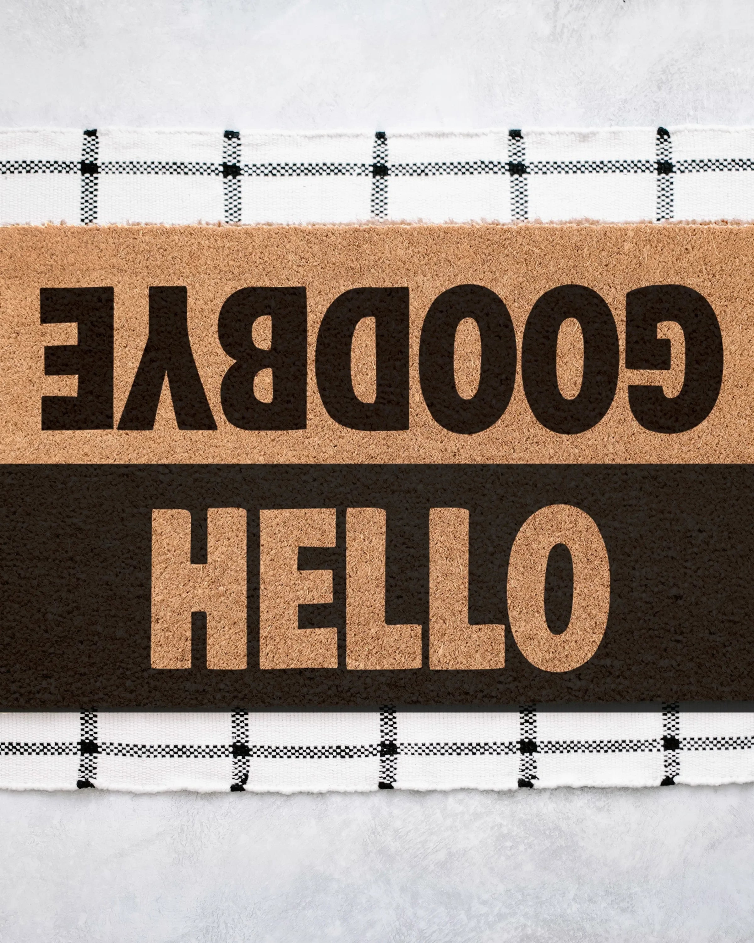 Hello Goodbye Color Block Coir Doormat Door Mats