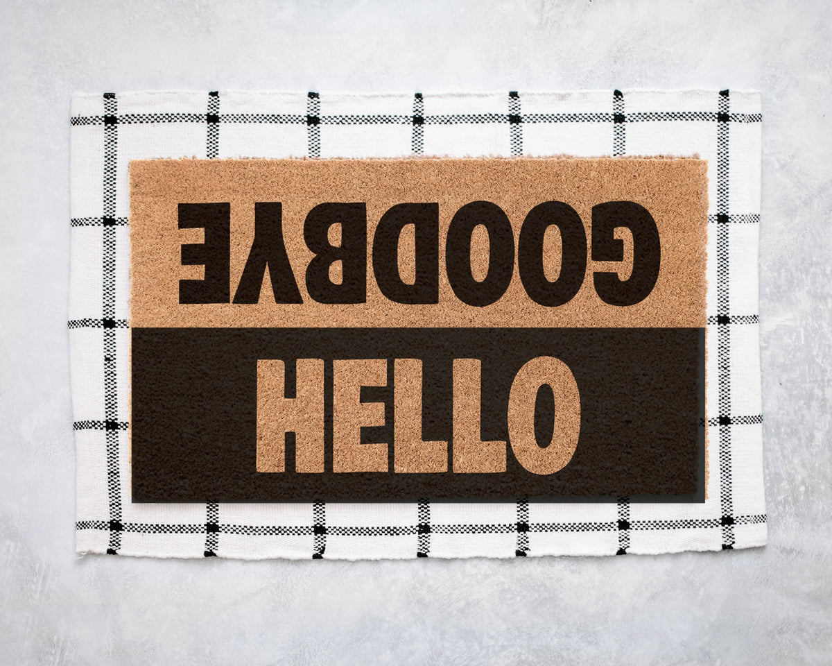 Hello Goodbye Color Block Coir Doormat Door Mats