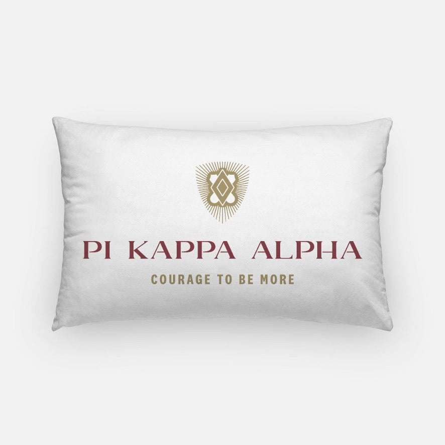 Pi Kappa Alpha Traditional Lumbar Pillow Cover White Garnet Pillow Covers