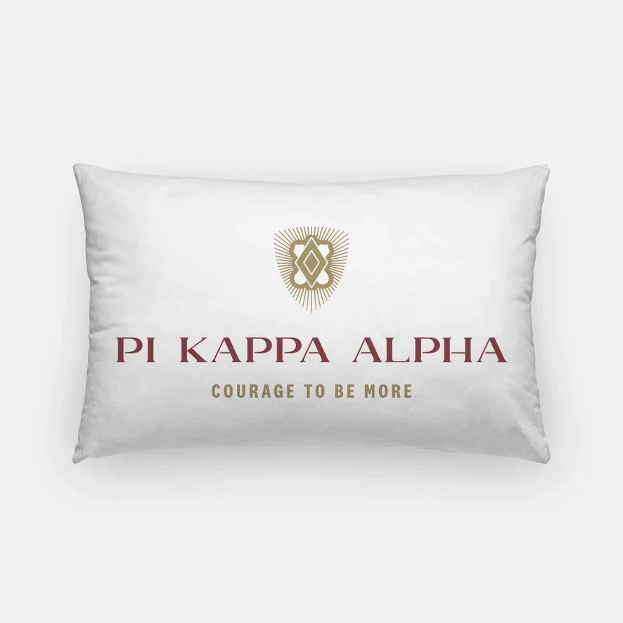Pi Kappa Alpha Traditional Lumbar Pillow Cover White Garnet Pillow Covers
