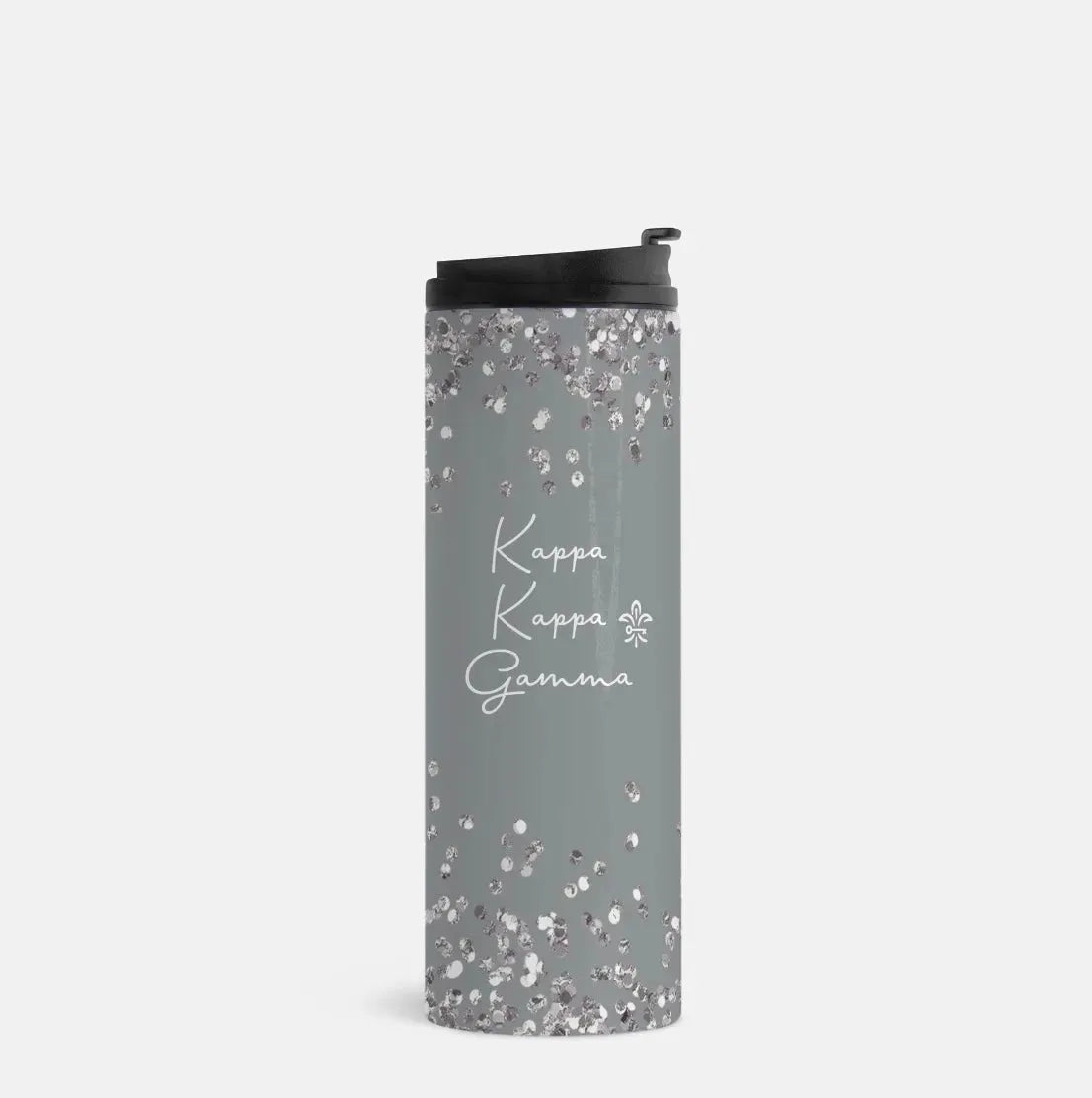 Kappa Kappa Gamma Thermal Tumbler 16 oz. Glitter Silver Drinkware