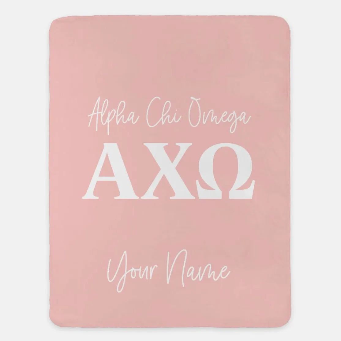 Personalized Alpha Chi Omega XL 60x80 Sherpa Blanket Hera Throw Blankets