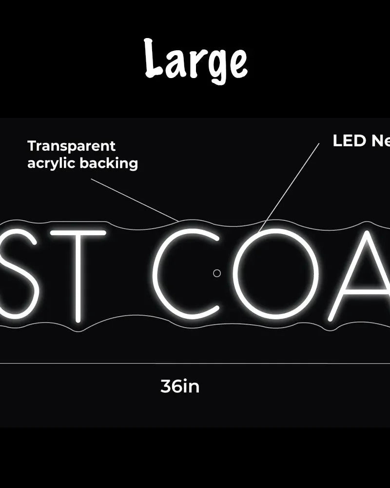 EAST COAST LED Neon Sign w/ Dimmer Neon Signs