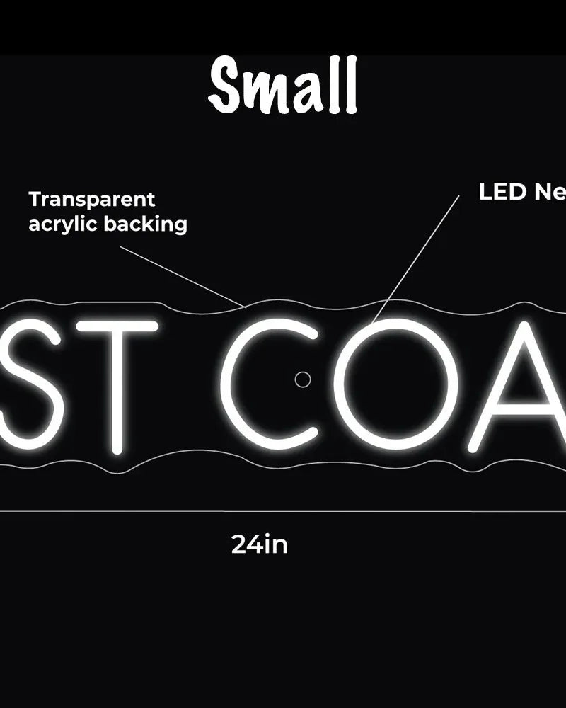 EAST COAST LED Neon Sign w/ Dimmer Neon Signs