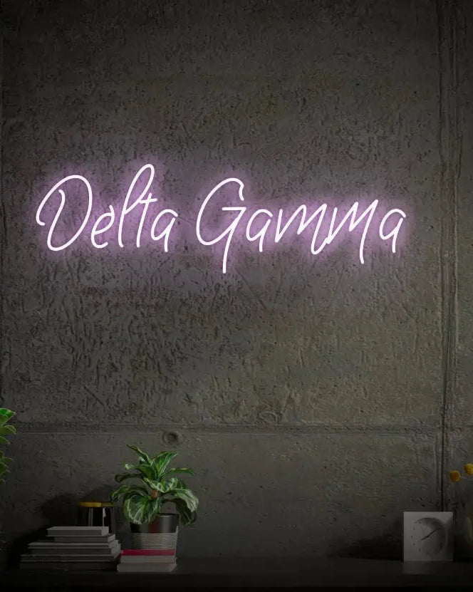 Delta Gamma LED Neon Script Sign w/ Dimmer Neon Signs