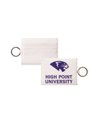 High Point University Panther Vegan Saffiano Leather Keychain Card Holder Travel Wallet