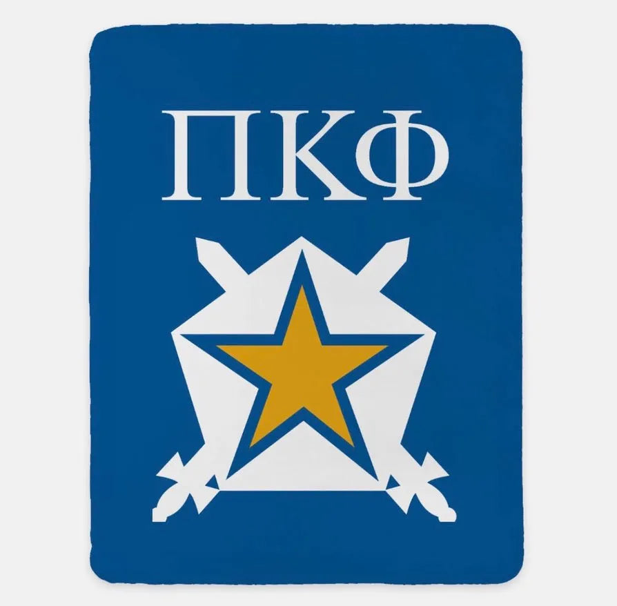 Pi Kappa Phi XL 60x80 Blanket - Shield Blue Throw Blankets