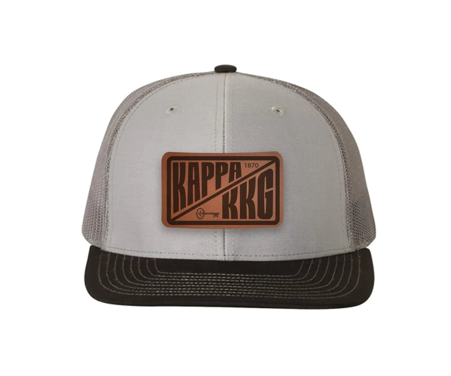 Kappa Kappa GammaRichardson 112 Leatherette Patch Trucker Hat - Divide Gray Charcoal Black Trucker Hat