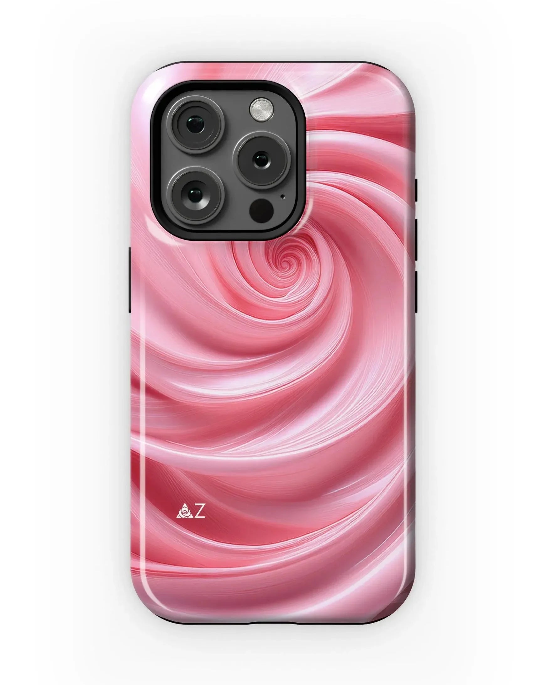 Delta Zeta iPhone 16, 15, 14 Mobile Phone Case - Pink Swirl Gloss Mobile Phone Cases