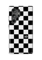 Alpha Phi Samsung Galaxy 24, 23 Mobile Phone Case - Black Check Gloss Mobile Phone Cases