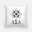 Alpha Sigma Alpha 18" Throw Pillow Cover - Logomark Greek Letters White Black Pillow Covers