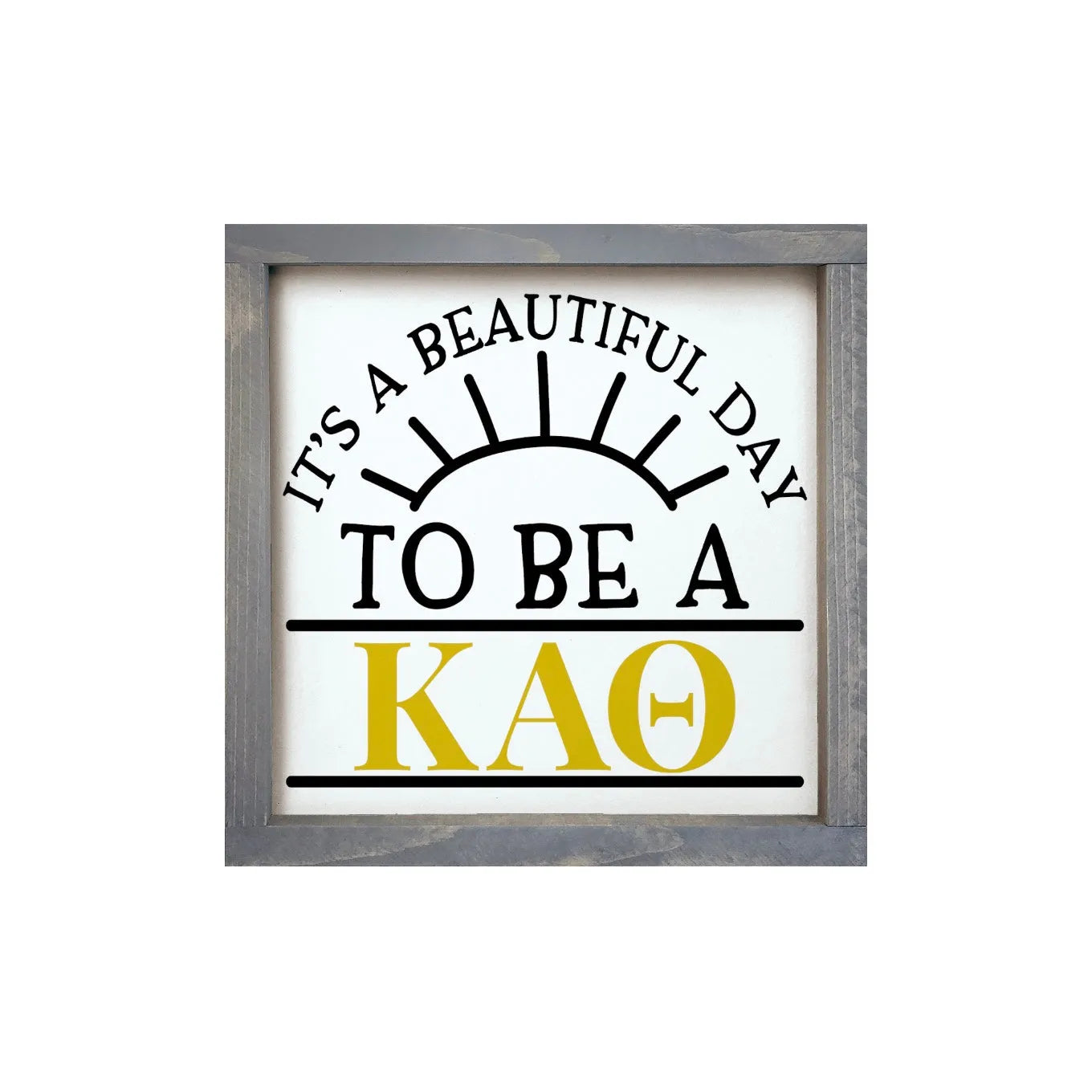 Theta 12x12 Wood Framed Sign - Beautiful Day Weathered Gray Wall Art & Signs