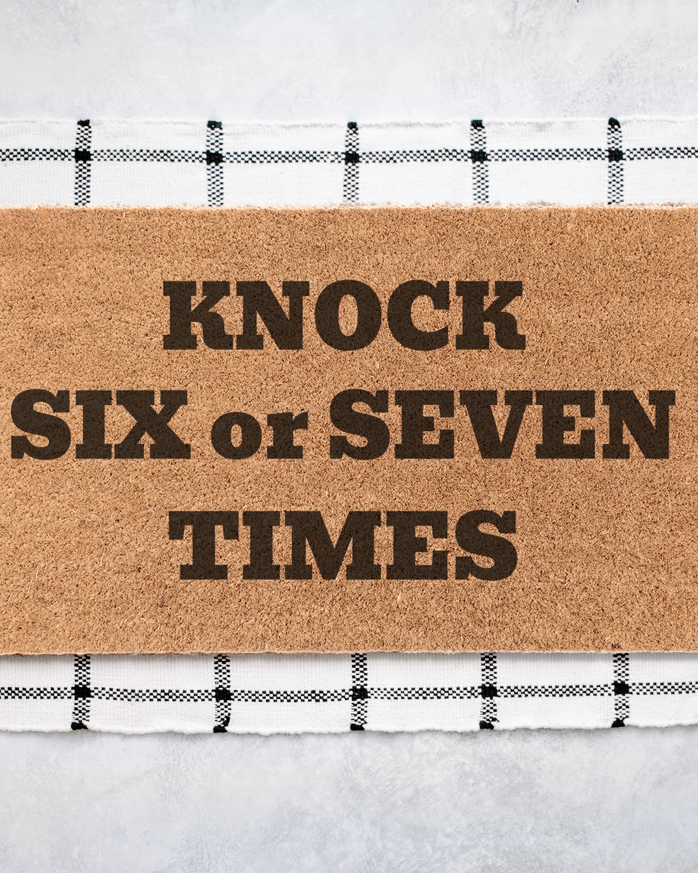 Knock Six or Seven Times Coir Doormat