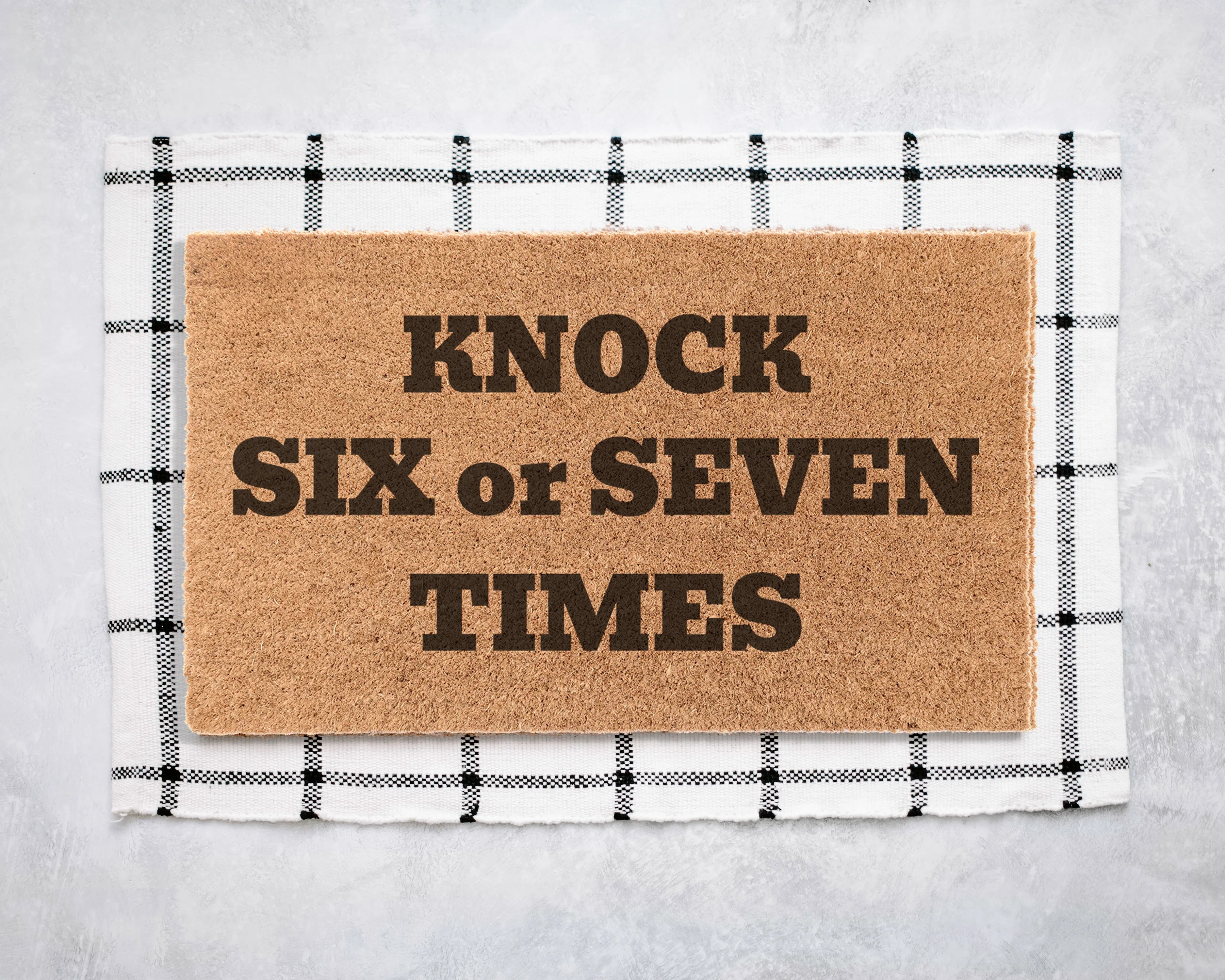 Knock Six or Seven Times Coir Doormat