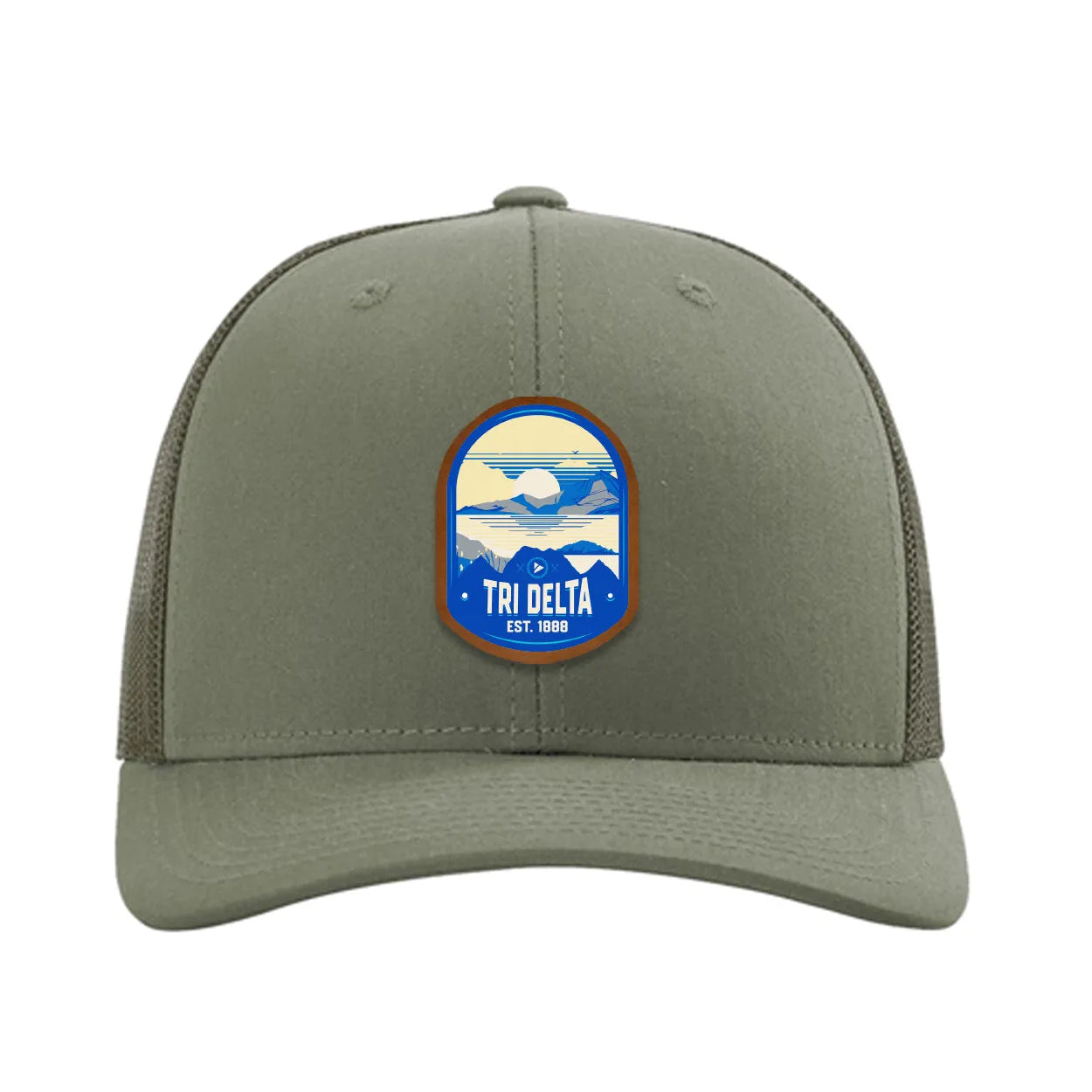 Tri Delta Richardson 112 UV Print Leatherette Patch Trucker Hat - Ventura Loden Trucker Hat
