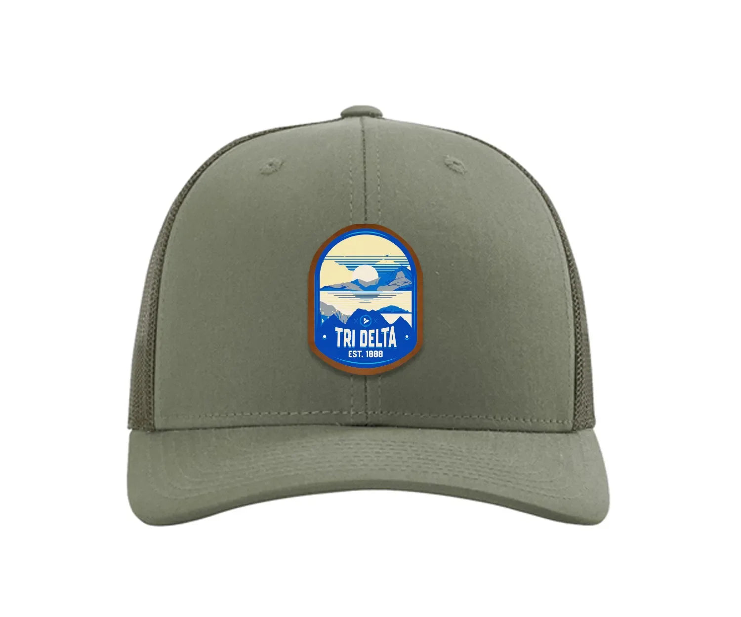 Tri Delta Richardson 112 UV Print Leatherette Patch Trucker Hat - Ventura Loden Trucker Hat