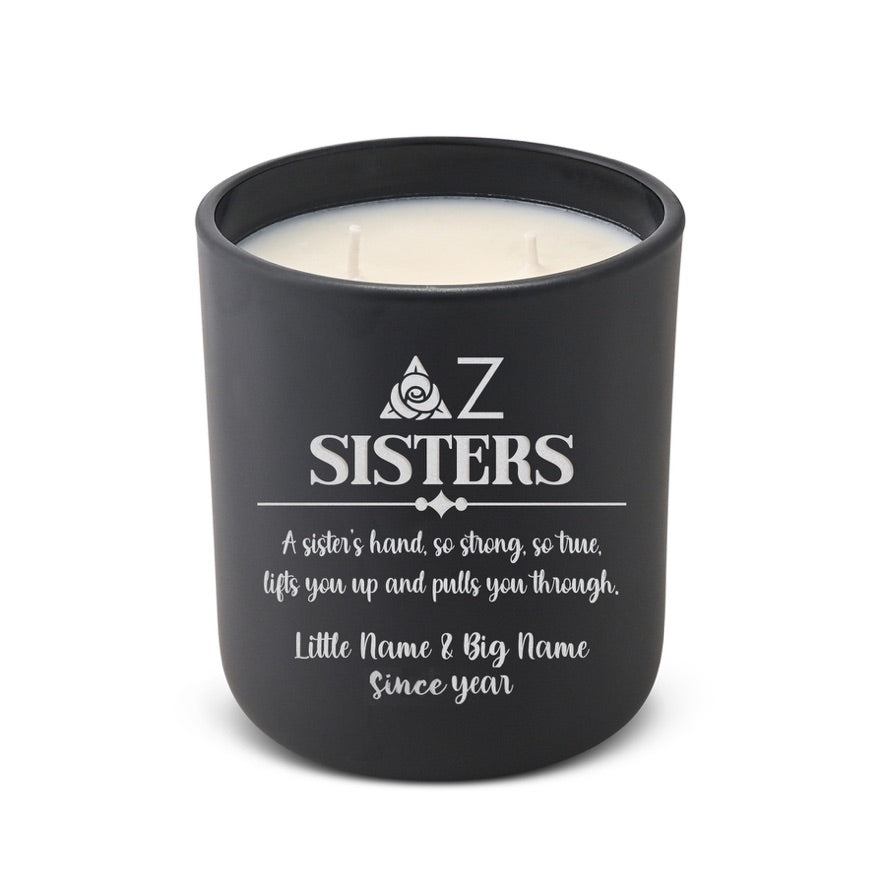 Personalized Delta Zeta Laser Etched Glow Candle 12 oz. Sisters | DZ