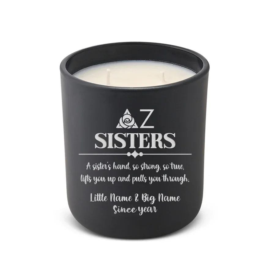 Personalized Delta Zeta Laser Etched Glow Candle 12 oz. Sisters | DZ