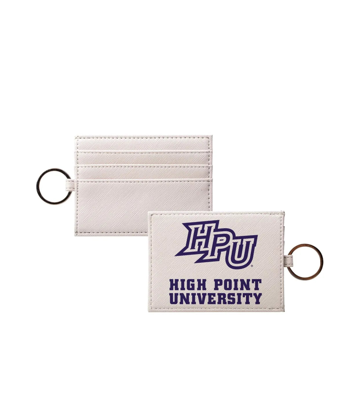 HPU Vegan Saffiano Leather Keychain Card Holder Purple Travel Wallet