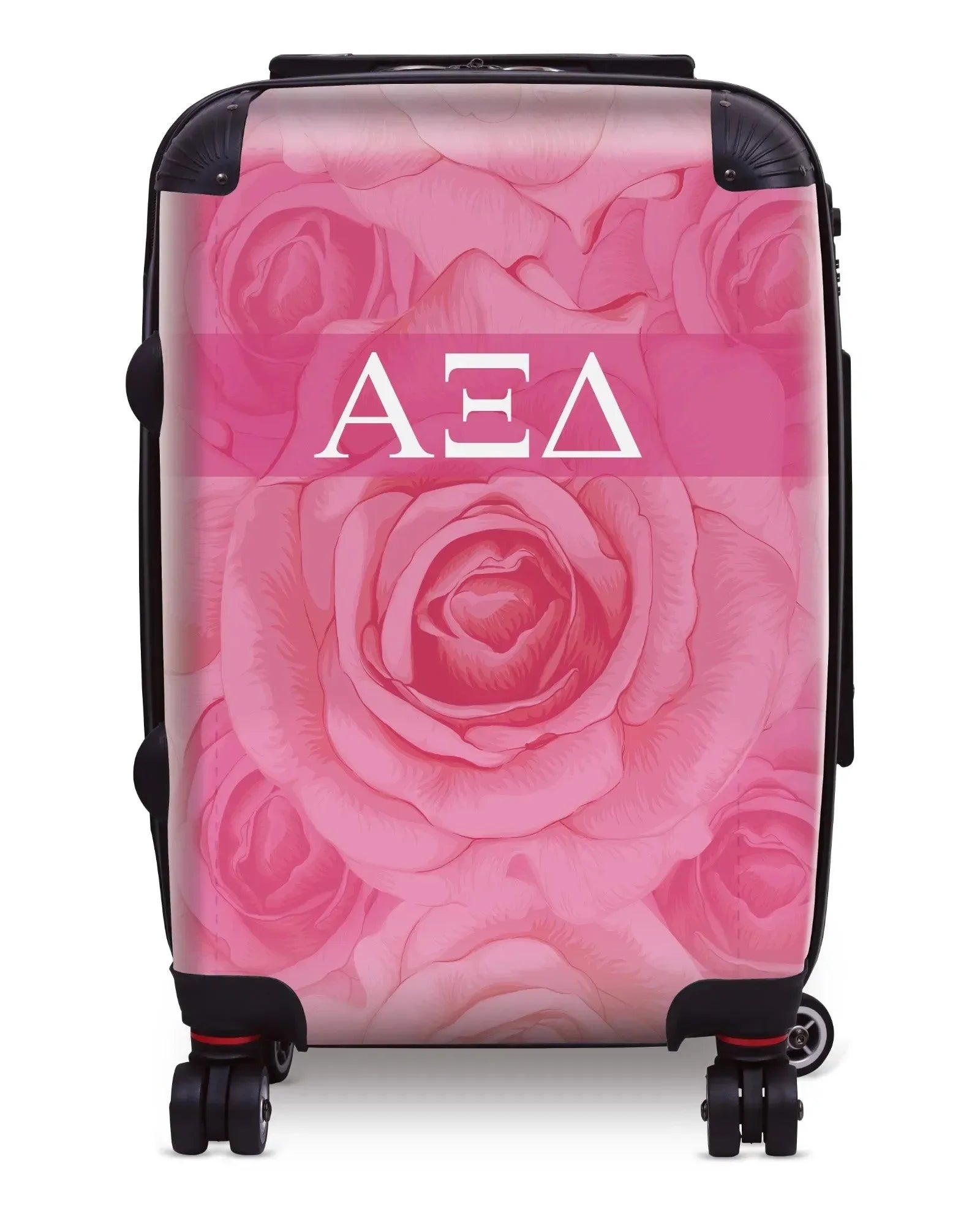 Alpha Xi Delta Carry-on Suitcase - Pink Rose Pattern Suitcases