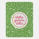 Alpha Gamma Delta XL 60x80 Sherpa Throw Blanket - Combo Pattern Green Throw Blankets