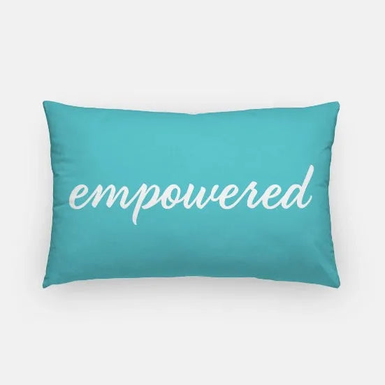 Tri Sigma Empowered Lumbar Throw Pillow Cover Sea Blue Pillow Covers