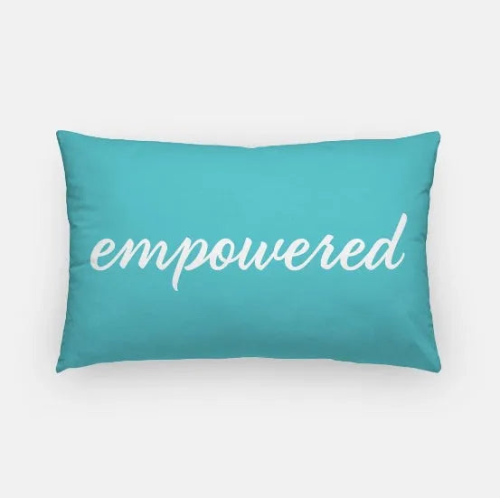 Tri Sigma Empowered Lumbar Throw Pillow Cover Sea Blue Pillow Covers