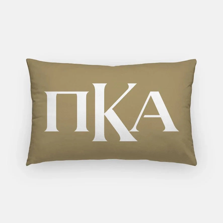 PIKE Lumbar Pillow Cover - Greek Letters Gold Pillow Covers