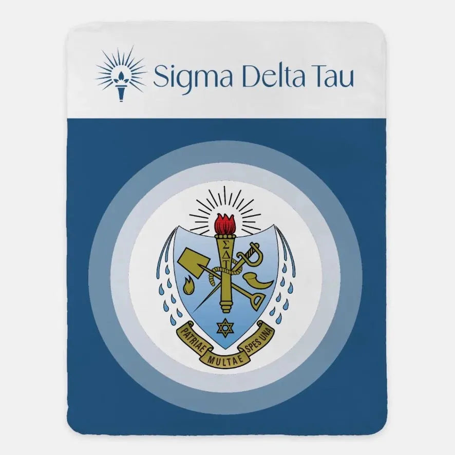 Sigma Delta Tau XL 60x80 Sherpa Throw Blanket - Crest Throw Blankets