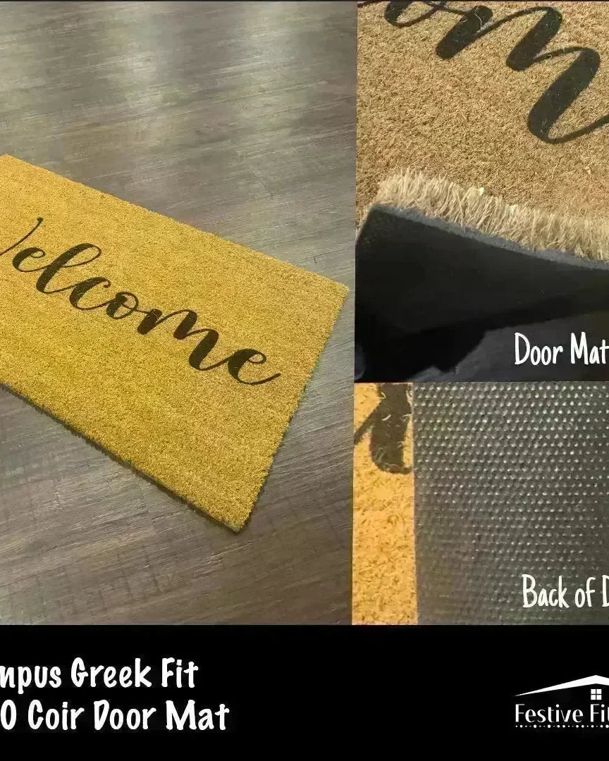 Alpha Chi Omega AXO Coir Doormat - Hello Door Mats