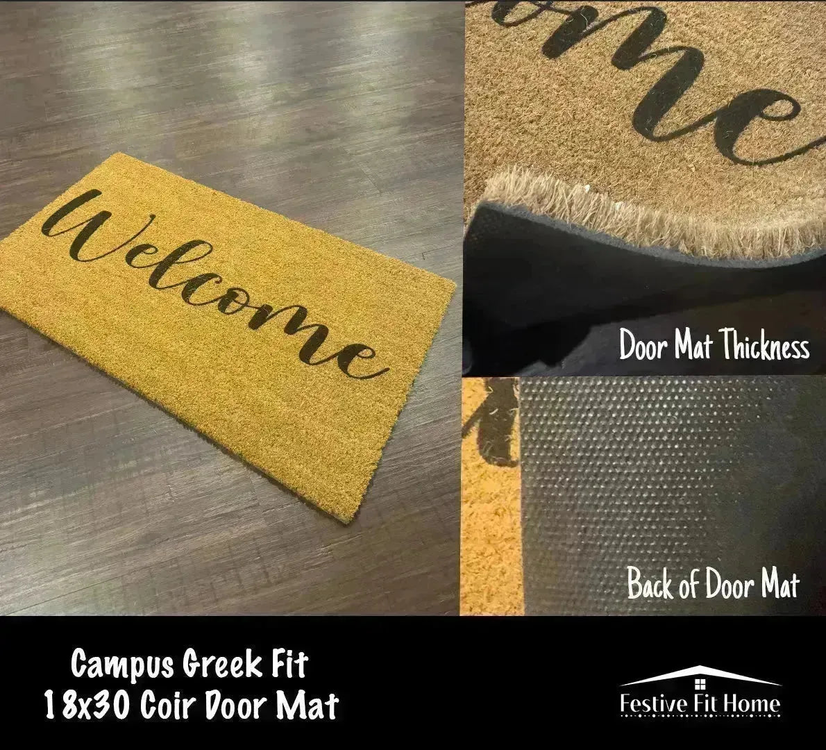 Alpha Chi Omega AXO Coir Doormat - Hello Door Mats