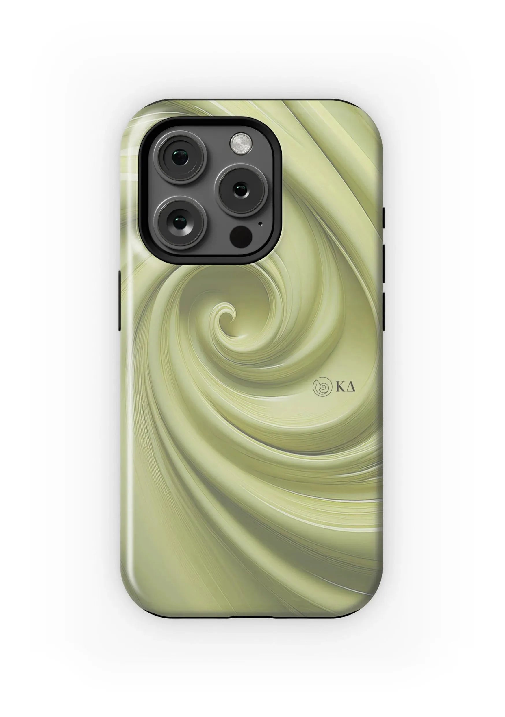 Kappa Delta iPhone 16, 15, 14 Mobile Phone Case - Olive Swirl Matte Mobile Phone Cases