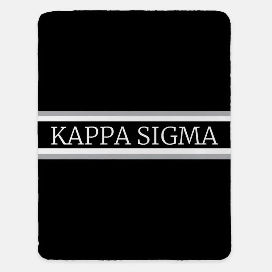 Kappa Sigma XL 60x80 Blanket - Traditional Center Band Black Throw Blankets