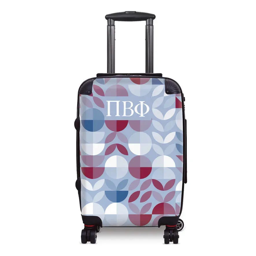 Pi Beta Phi Carry-on Suitcase - Geo Petals Blue Suitcases