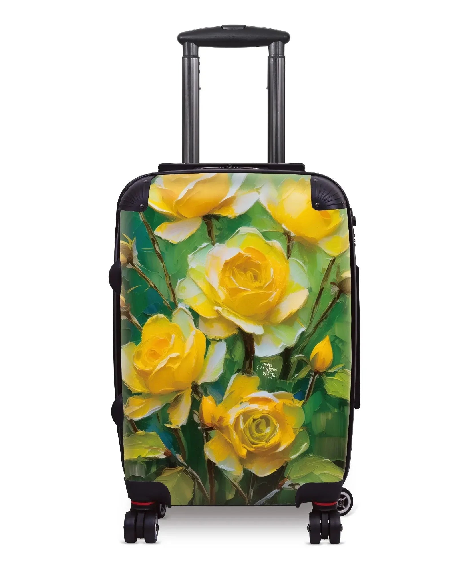 Alpha Sigma Tau Carry-on Suitcase - Bold Yellow Roses Suitcases