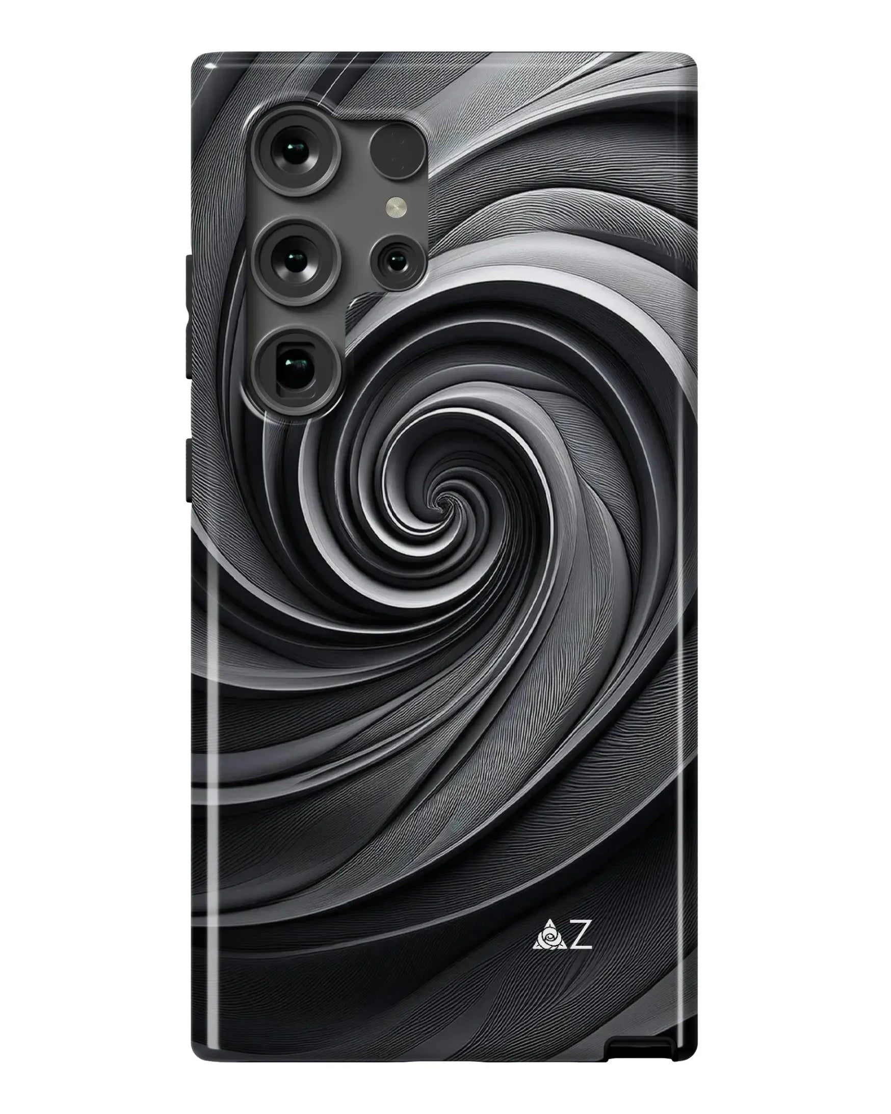 Delta Zeta Samsung Galaxy 24, 23 Mobile Phone Case - Gray Swirl Gloss Mobile Phone Cases